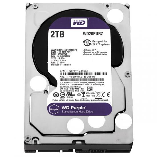 Wd 2Tb Purple 3,5’’ 64Mb 5400Rpm Wd20Purz Harddisk