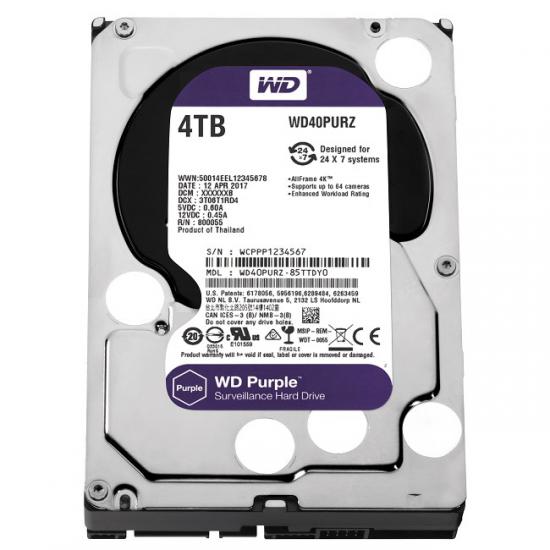 Wd 4Tb Purple 3,5’’ 64Mb 5400Rpm Wd40Purz Harddisk