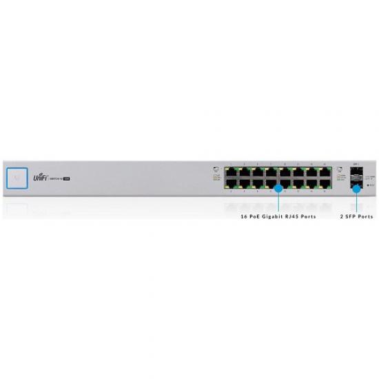 Ubıquıtı (Ubnt) 16Port Full Poe Unifi Us-16-150W Gigabit 2X Sfp Yönetilebilir Switch 150W Rackmount