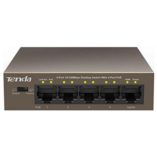 Tenda TEF1105P 5 Port 4 Port Poe+ 10-100 Switch Çelik Kasa Rack Mount