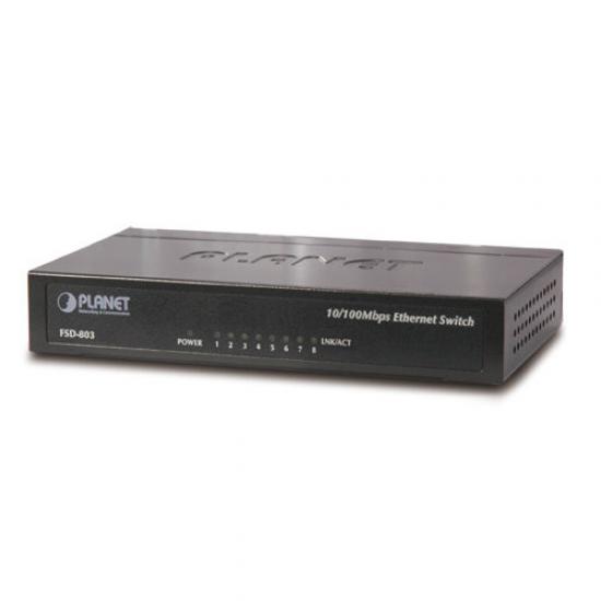 Planet 8-Port 10-100 Base-T Complies with IEEE 802.