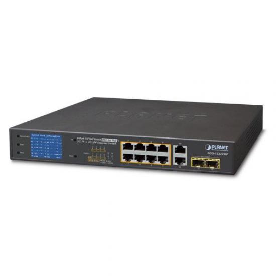 Planet 8-Port 10-100-1000Base-T IEEE 802.3at-afPoE