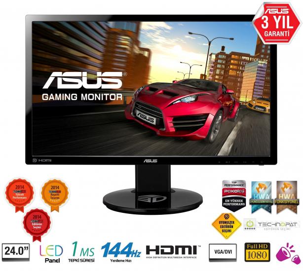 Asus 24’’ Vg248Qz Gaming 1920X1080 1Ms 144Hz 3Yıl Hdmı Dısplayport Dual-Lınk Dvı-D Monitör