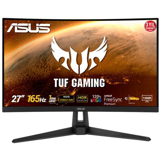 Asus Tuf Gaming VG27WQ 27’’ 2560X1440 165Hz 1ms Hdmi DP Kavisli Oyuncu Monitör