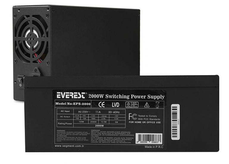 Everest EPS-2000 2000W İki Fanlı Mining Power Supply