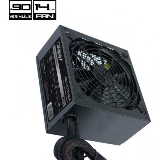 Power Boost 1600W Siyah, 90+ 14cm fanlı APFC Atx Güç Kaynağı