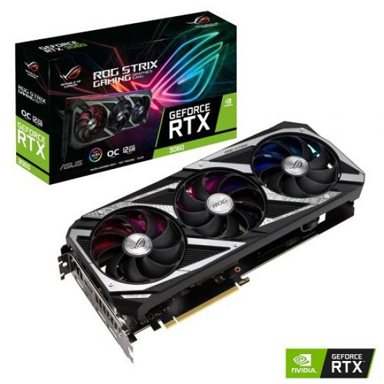 Asus GeForce RTX3060 OC ROG-STRIX-RTX3060-O12G-GAMING 12GB GDDR6 192Bit DX12 Gaming Ekran Kartı