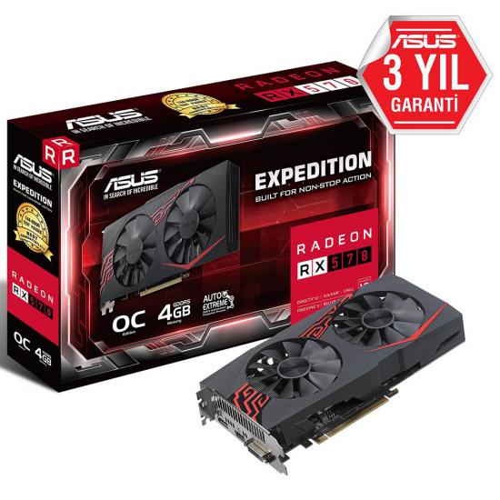 Asus Rx570 Expedıtıon Oc 4Gb Gddr5 256Bit Amd Rade Ekran Kartı