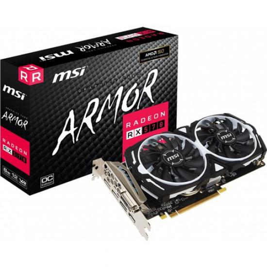 Msı Vga Radeon Rx 570 Armor 8G Oc Rx570 8Gb Gddr5 256B Dx12 Pcıe 3.0 X16 ( 1Xdvı 1Xhdmı 3Xdp )