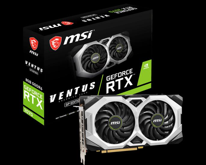 Msı Vga GeForce RTX 2070 Ventus GP 8GB GDDR6 1620 MHz 14Gbps 3XDP 1XHDMI Ekran Kartı