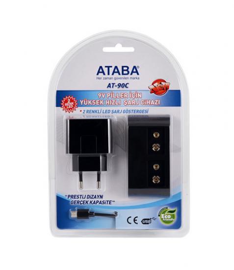 Ataba AT-90C 9V Hızlı-Akıllı Pil Şarj Cihazı Usb