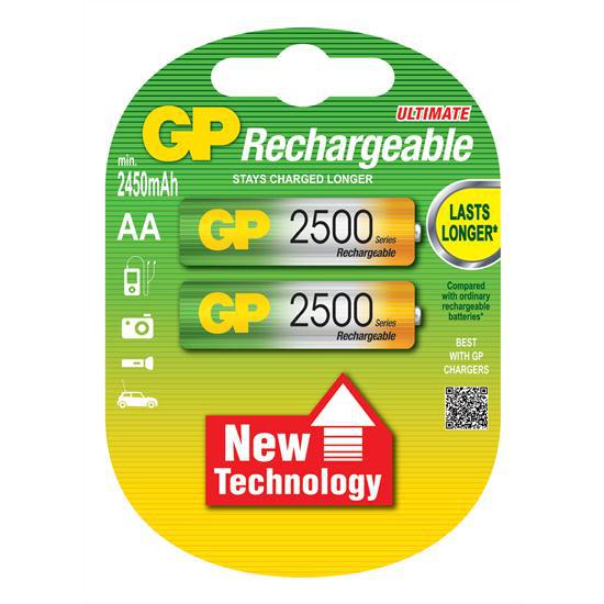 GP AA 2450 mAh Şarjlı Kalem Pil 2’li Paket GP250AAHCHP-2UC2