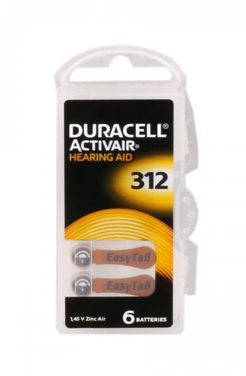 Duracell 312 Numara Düğme Kulaklık Pili İşitme Cihazı İçin 6’lı Paket