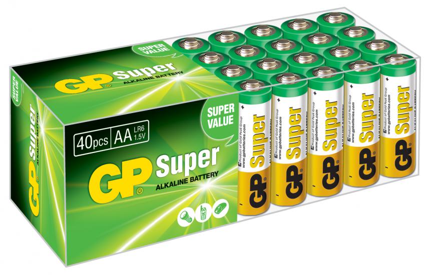 Süper Alkalin LR6 AA Boy Kalem Pil 40lı Paket GP15A-2VS40