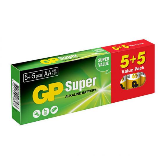 Süper Alkalin LR6 AA Boy Kalem Pil 5+5li Paket GP15A-5EET