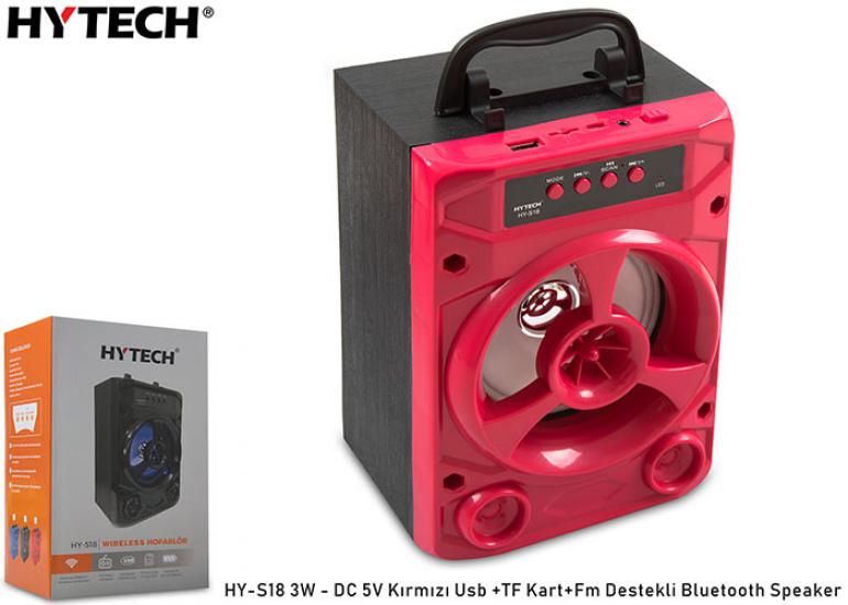 Hytech HY-S18 3W - DC 5V Kırmızı Usb +TF Kart+Fm D