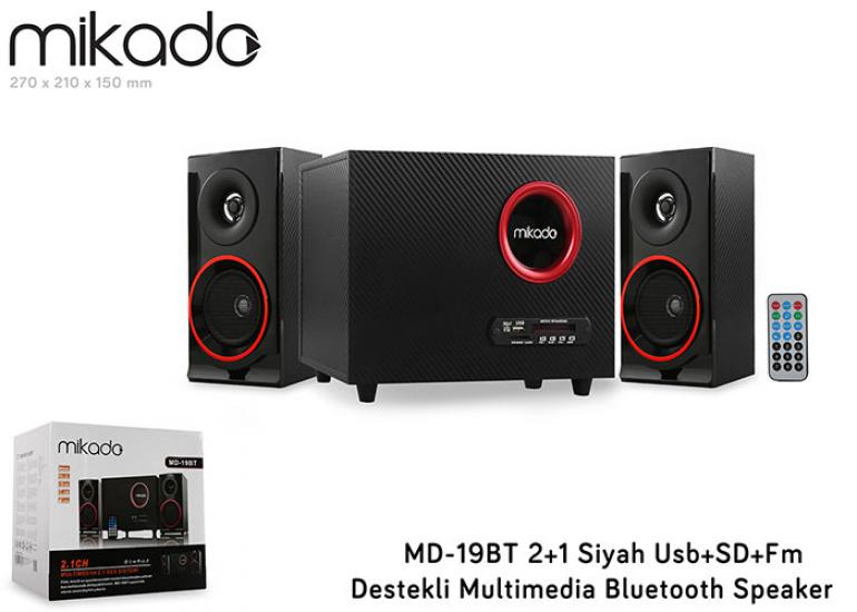 Mikado MD-19BT 2+1 Usb+SD+Fm Destekli Multimedia Siyah