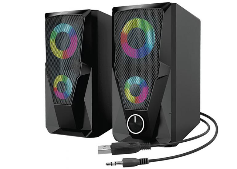 Mikado MD-336 2.0 6 Watt RGB Ledli Siyah Multimedia USB Speaker