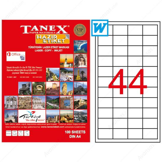 Tanex TW-2044 210 mm x 297 mm 100 Sayfa Lazer Etiket