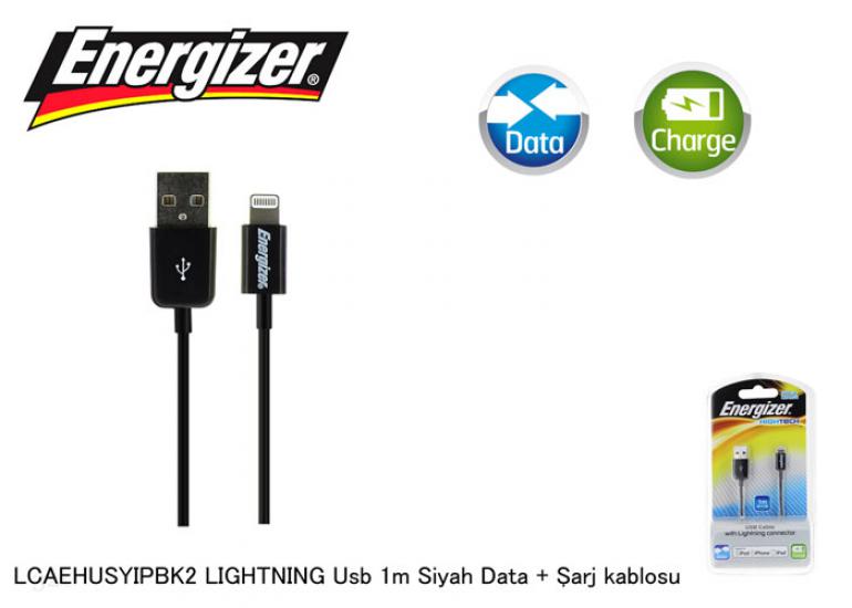 Energizer LCAEHUSYIPBK2 LIGHTNING Usb 1m Siyah