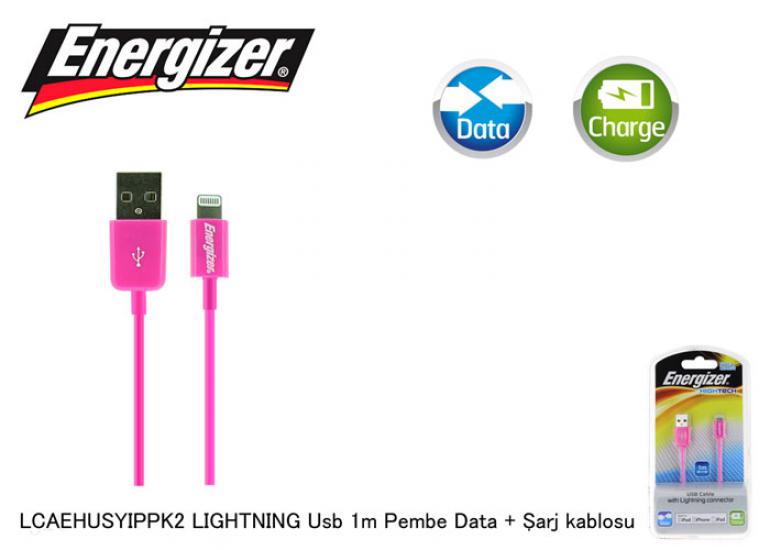 Energizer LCAEHUSYIPPK2 LIGHTNING Usb 1m Pembe