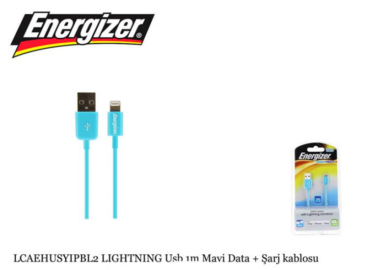 Energizer LCAEHUSYIPBL2 LIGHTNING Usb 1m Mavi Data