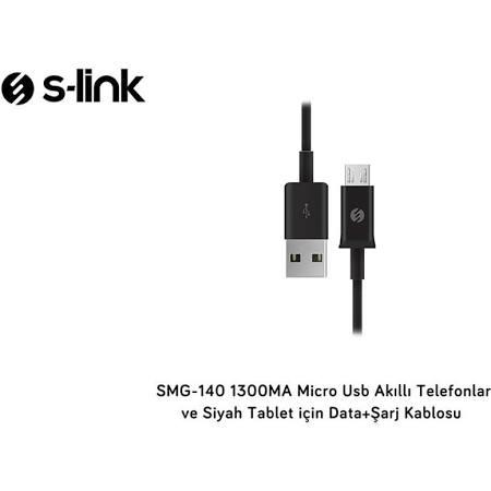 S-link SMG-140 1.3a Micro Usb siyah Data+Şarj Kablosu