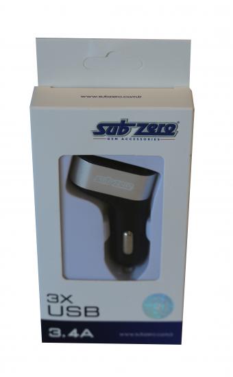 SUBZERO S8300 3 ÇIKIŞLI USB ARAÇ ŞARJ 3.4A