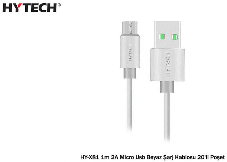 Hytech HY-X81 1m 2A Micro Usb Beyaz Şarj Kablos 20