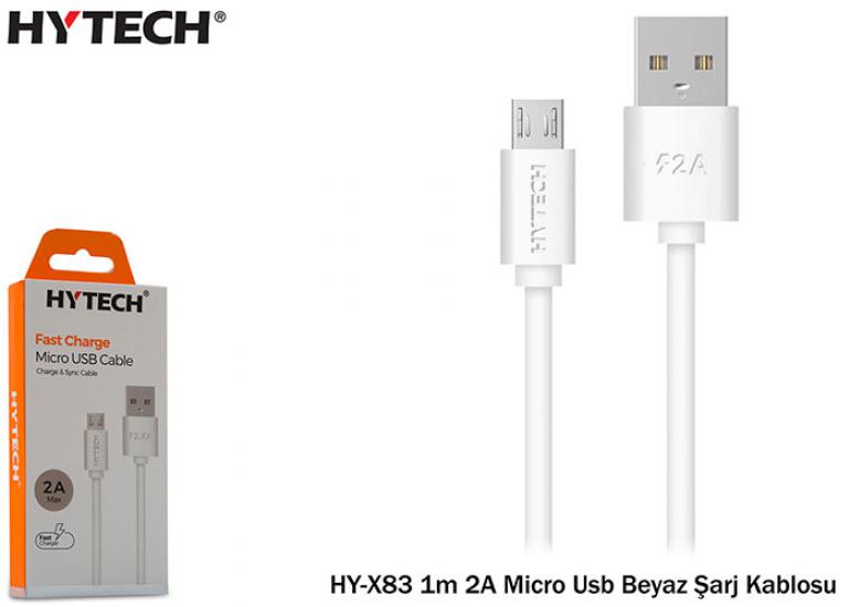 Hytech HY-X83 1m 2A Micro Usb Siyah Şarj Kablosu