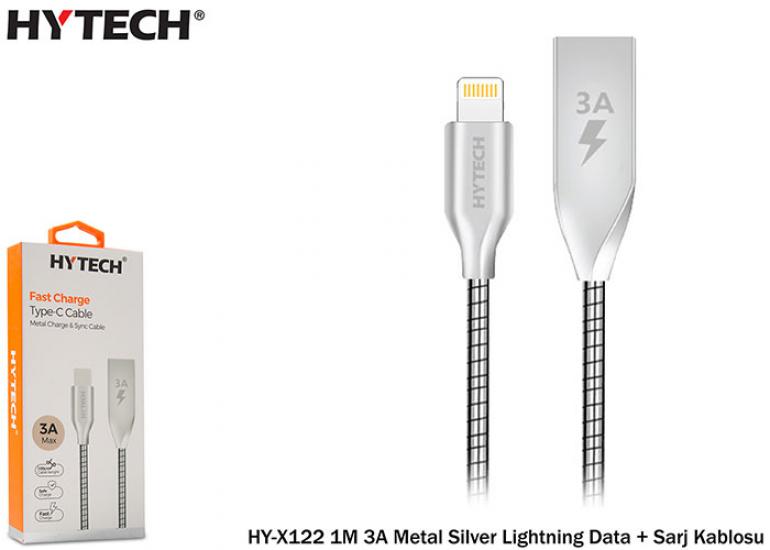 Hytech HY-X122 1M 3A Metal Silver Lightning Data