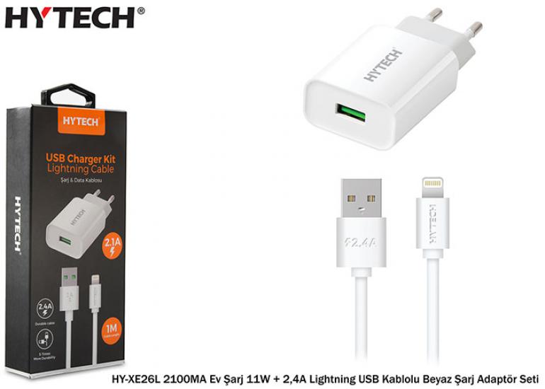 Hytech HY-XE26M 2100MA Ev Şarj 11W + 2A Micro Micro USB Kablolu Beyaz Şarj Adaptör Seti