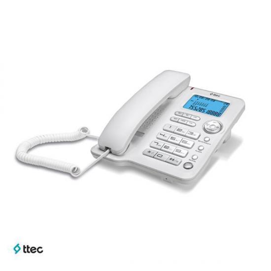 Ttec Plus TK-3800 Beyaz Headsetli Masa Üstü Telefon Arayan Numarayı Gösterme Hattan Beslemeli