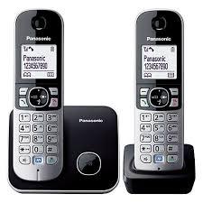 Panasonic KX-TG6812 Siyah Telsiz Dect Telefon Duo 2li 1.8’’Büyük Beyaz Ekran