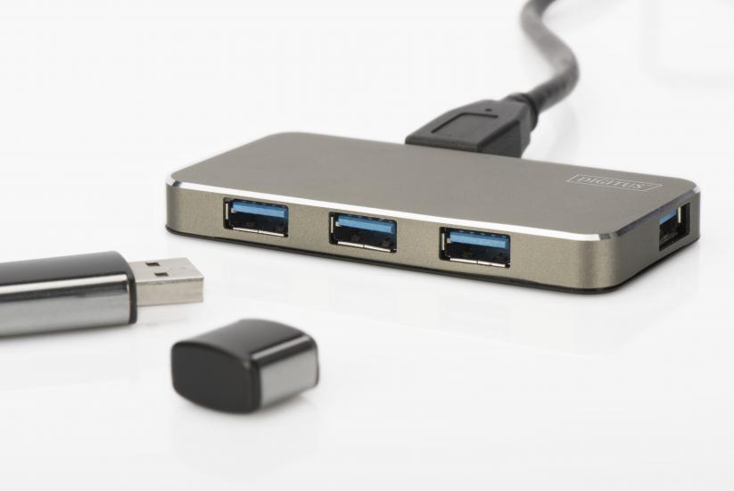 DIGITUS USB 3.0 4 PORT ÇOKLAYICI alüminyum,koyu gr