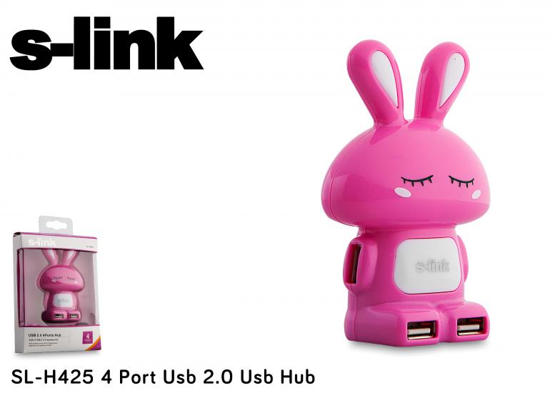 S-link SL-H425 4 Port 2.0 Pembe Usb Çoklayıcı