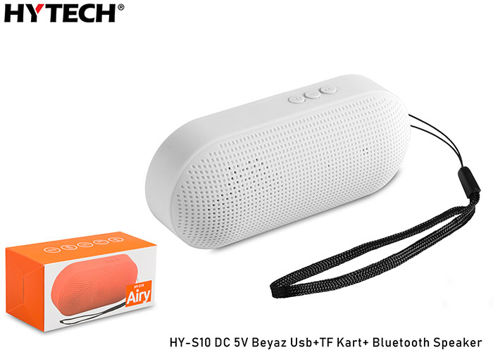 Hytech HY-S10 DC 5V Beyaz Usb+TF Kart+ Bluetooth Speaker