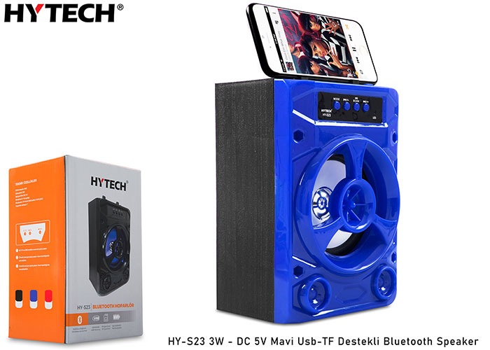 Hytech HY-S23 3W - DC 5V Mavi Usb-TF Destekli Bluetooth Speaker