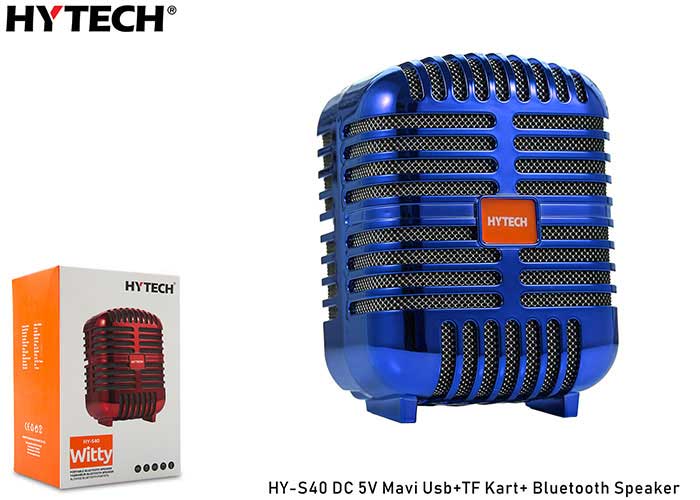 Hytech HY-S40 DC 5V Bluetooth Speaker Mavi Usb+TF Kart+