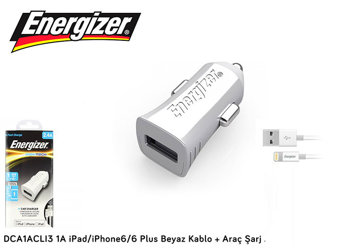 Energizer DCA1ACLI3 1A iPad-iPhone6-6 Plus Beyaz