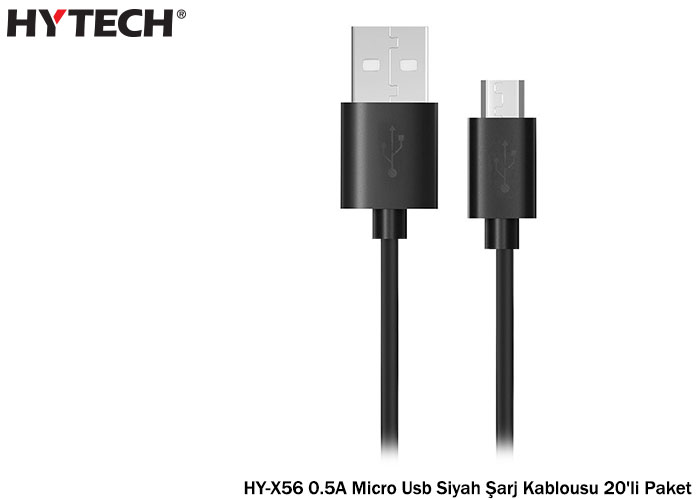 Hytech HY-X56 0.5A Micro Usb Siyah Şarj Kablosu 20