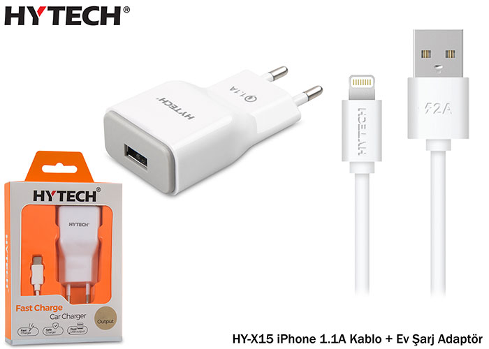 Hytech HY-X15 iPhone 1.1A Kablo + Ev Şarj Adaptör