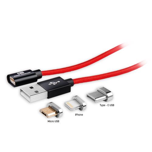 Swiss Charger Manyetik SCC-10008 Micro-Iphone-Typc-e Usb Şarj Kablosu 1,5mt