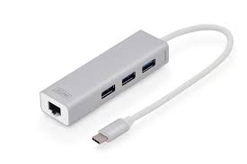 DIGITUS 3 Port USB 3.0 Type C Hub with Gigabit Eth