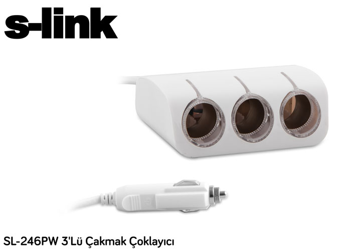 S-link SL-246PW 3’Lü Çakmak Çoklayıcı